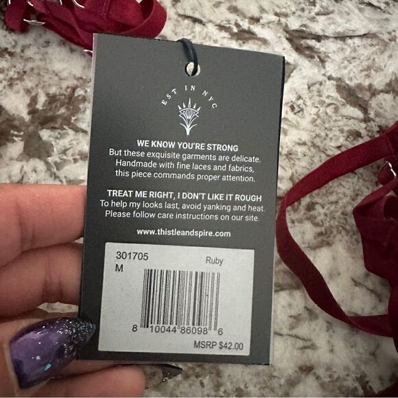 Thistle & Spire strapped in Ruby garter belt lingerie - Picture 9 of 10